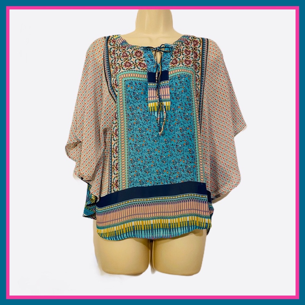 NWOT ANTHROPOLOGIE~ FIG & FLOWER ~BOHO BATWING TOP - Picture 2 of 7